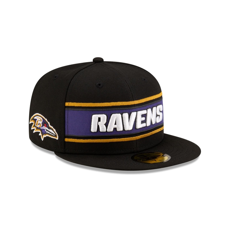 Baltimore Ravens 2024 Sideline Black 59FIFTY Fitted Hat
