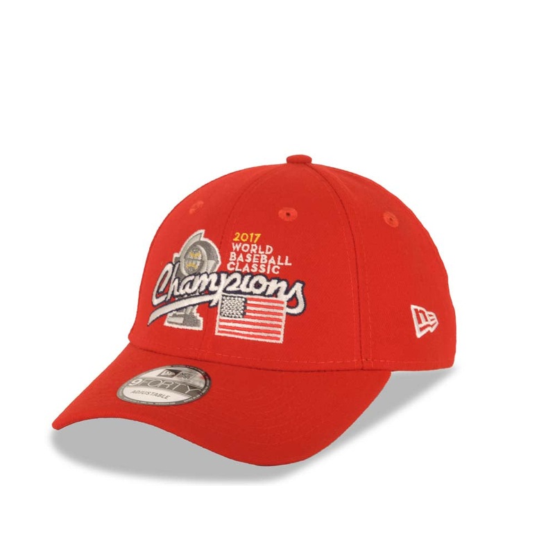 USA WBC New Era 9FORTY 940 Adjustable Cap Hat Red Crown/Visor Team Color Logo Champions