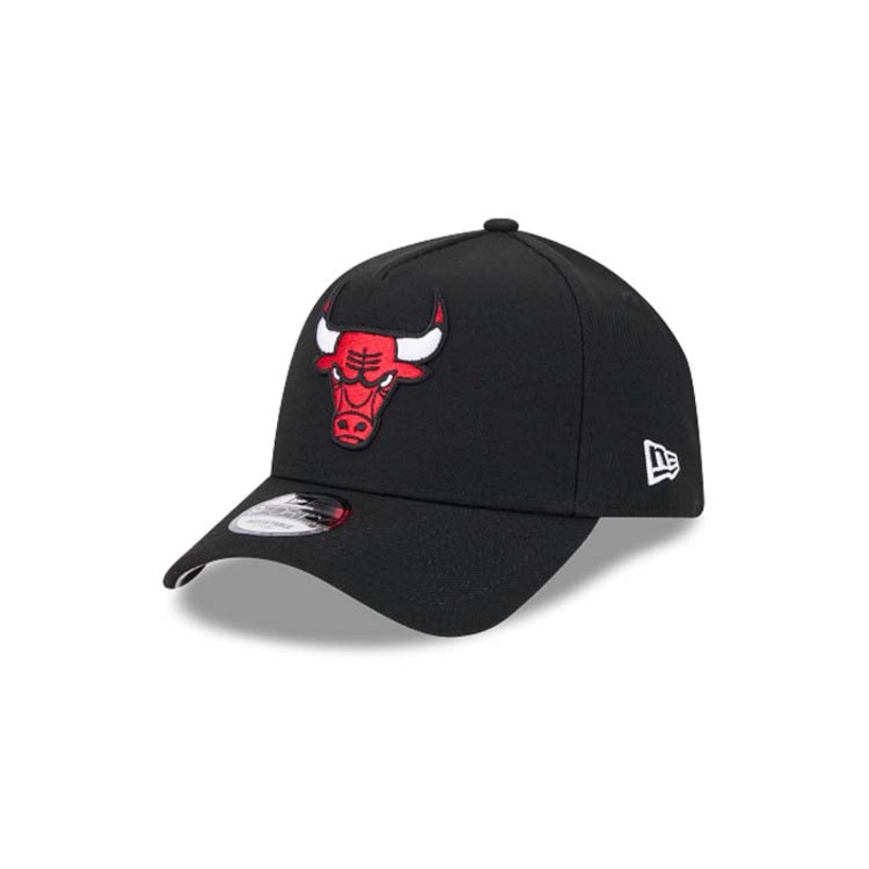 Chicago Bulls New Era NBA 9FORTY 940 Adjustable A-Frame Cap Hat Black Crown/Visor Team Color Logo