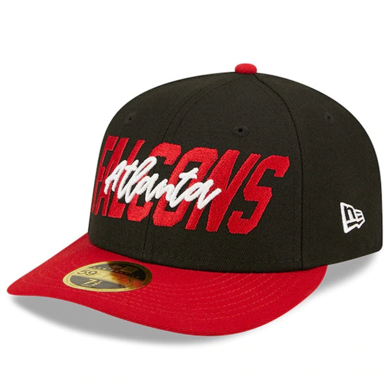 New Era Atlanta Falcons  Black/Red 2022 NFL Draft Low Profile 59FIFTY Fitted Hat