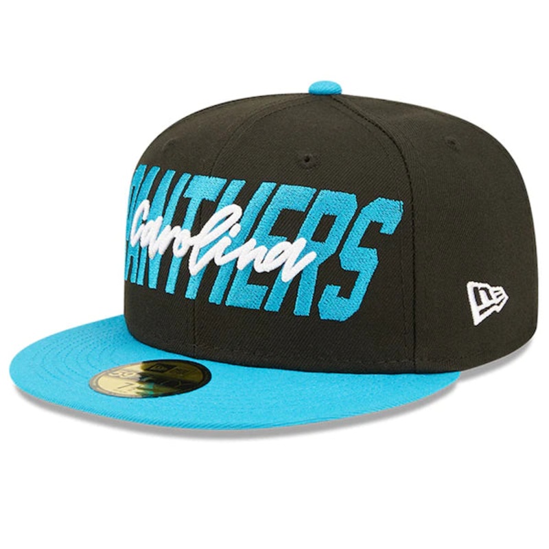 New Era Carolina Panthers  Black/Blue 2022 NFL Draft On Stage 59FIFTY Fitted Hat