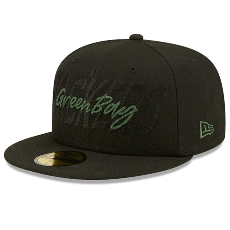 New Era Green Bay Packers  Black 2022 NFL Draft 59FIFTY Fitted Hat