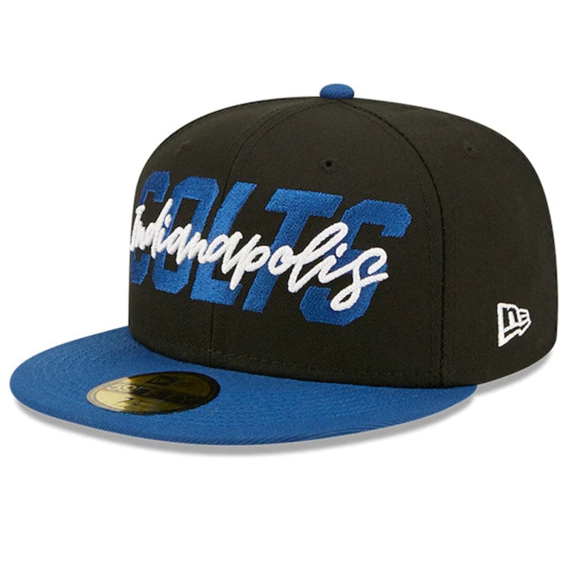 New Era Indianapolis Colts  Black/Royal 2022 NFL Draft On Stage 59FIFTY Fitted Hat