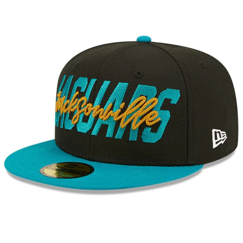 New Era Jacksonville Jaguars  Black/Teal 2022 NFL Draft On Stage 59FIFTY Fitted Hat