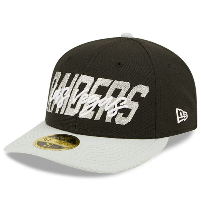 New Era Las Vegas Raiders  Black/Gray 2022 NFL Draft Low Profile 59FIFTY Fitted Hat