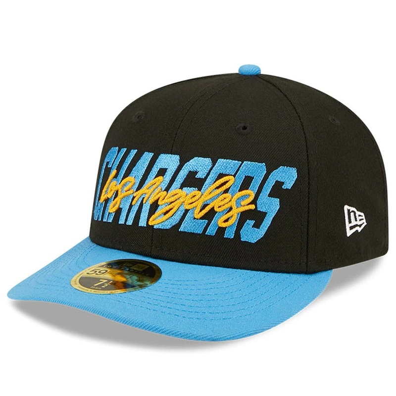 New Era Los Angeles Chargers  Black/Powder Blue 2022 NFL Draft Low Profile 59FIFTY Fitted Hat