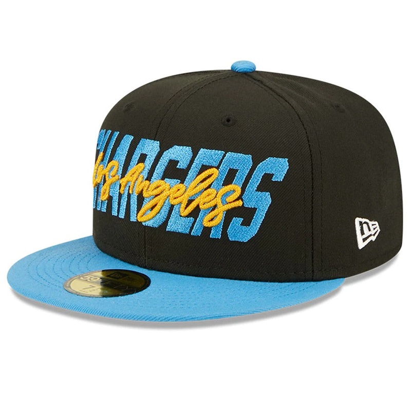 New Era Los Angeles Chargers  Black/Powder Blue 2022 NFL Draft On Stage 59FIFTY Fitted Hat