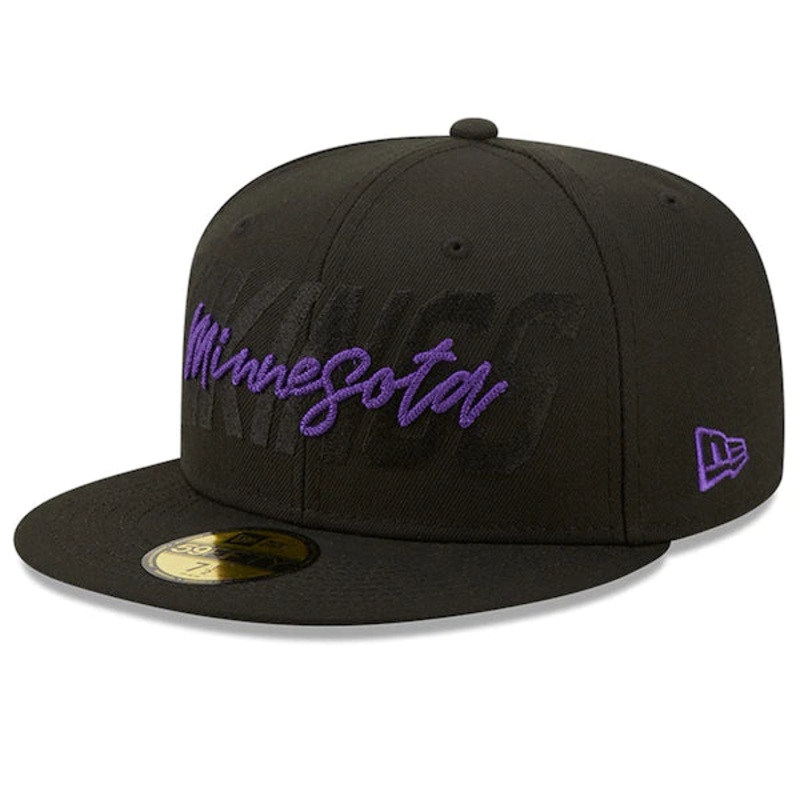 New Era Minnesota Vikings  Black 2022 NFL Draft 59FIFTY Fitted Hat