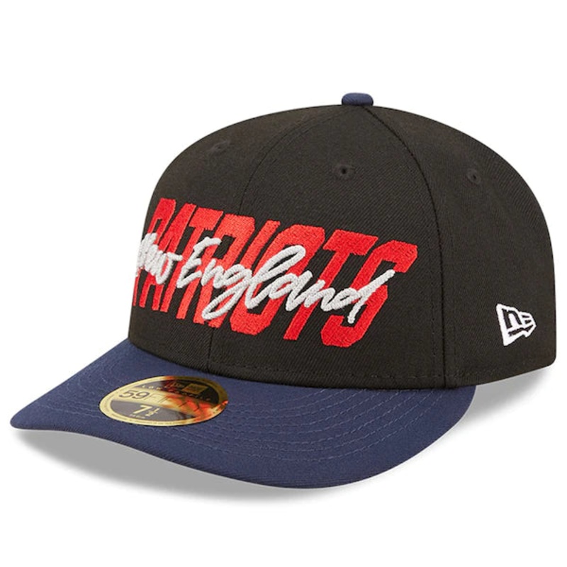 New Era New England Patriots  Black/Navy 2022 NFL Draft Low Profile 59FIFTY Fitted Hat