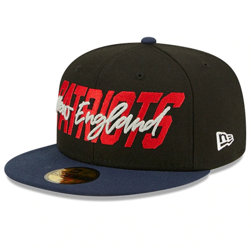 New Era New England Patriots  Black/Navy 2022 NFL Draft On Stage 59FIFTY Fitted Hat