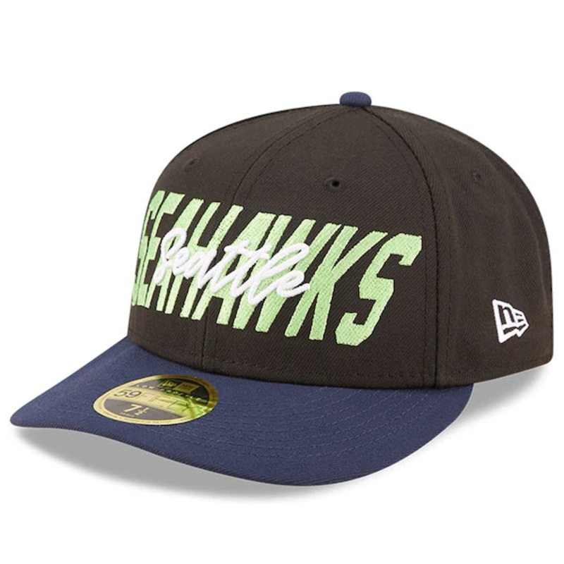 New Era Seattle Seahawks  Black/Navy 2022 NFL Draft Low Profile 59FIFTY Fitted Hat
