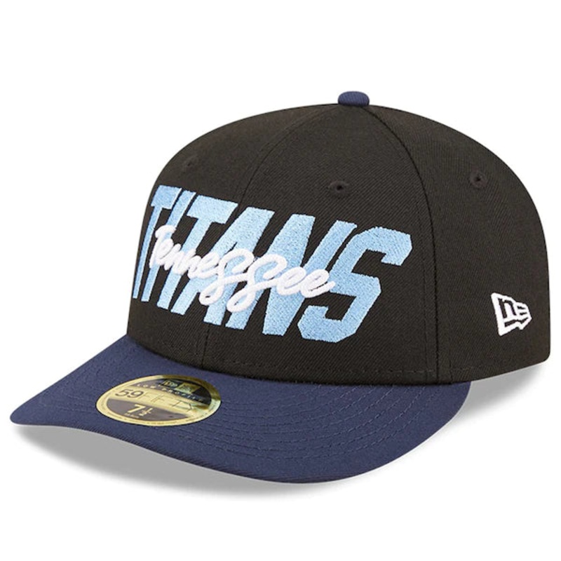 New Era Tennessee Titans  Black/Navy 2022 NFL Draft Low Profile 59FIFTY Fitted Hat