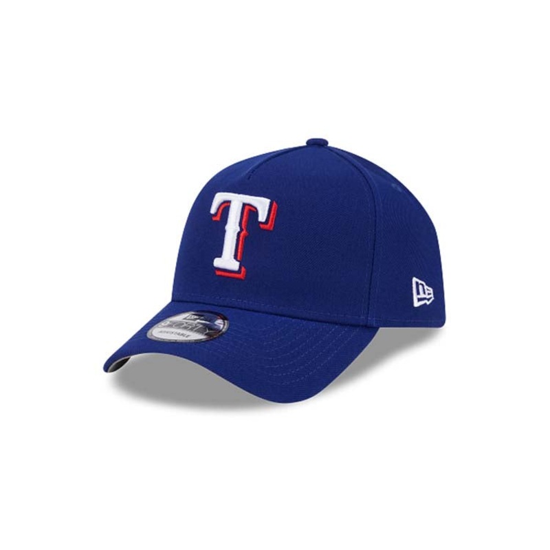 Texas Rangers New Era MLB 9FORTY 940 Adjustable A-Frame Cap Hat Royal Blue Crown/Visor Team Color Logo