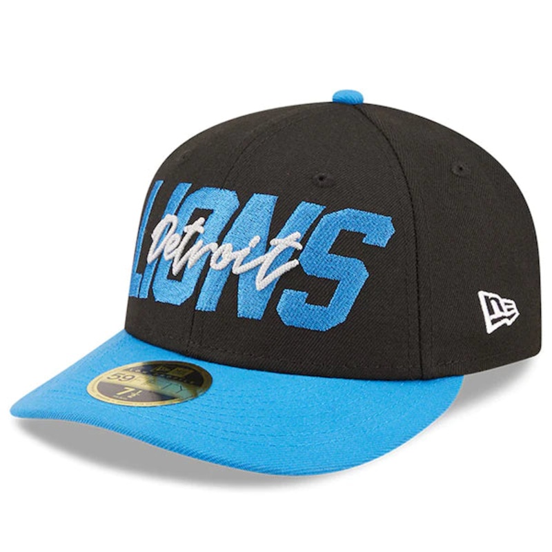 New Era Detroit Lions  Black/Blue 2022 NFL Draft Low Profile 59FIFTY Fitted Hat