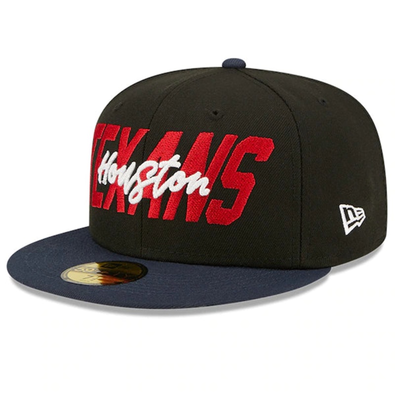 New Era Houston Texans  Black/Navy 2022 NFL Draft On Stage 59FIFTY Fitted Hat