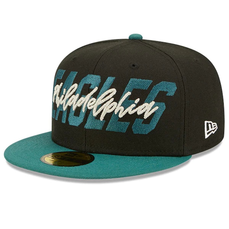 New Era Philadelphia Eagles  Black/Midnight Green 2022 NFL Draft On Stage 59FIFTY Fitted Hat