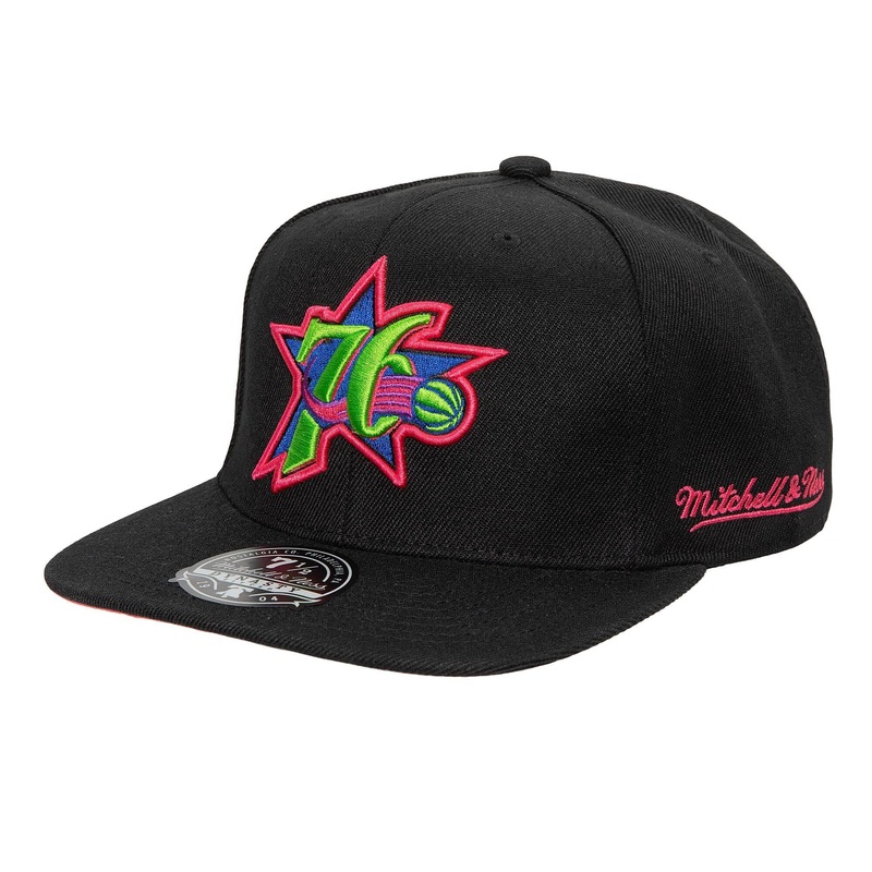 Mitchell & Ness Philadelphia 76ers Color Bomb Hardwood Classics Fitted Hat