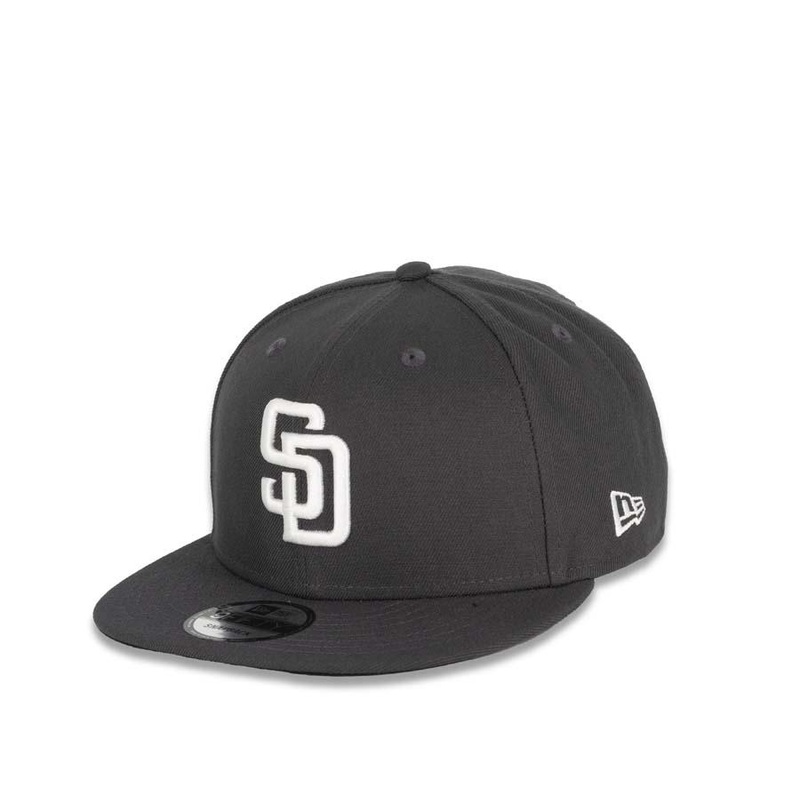 San Diego Padres New Era MLB 9Fifty 950 Snapback Cap Hat Dark Gray Crown/Visor White Logo