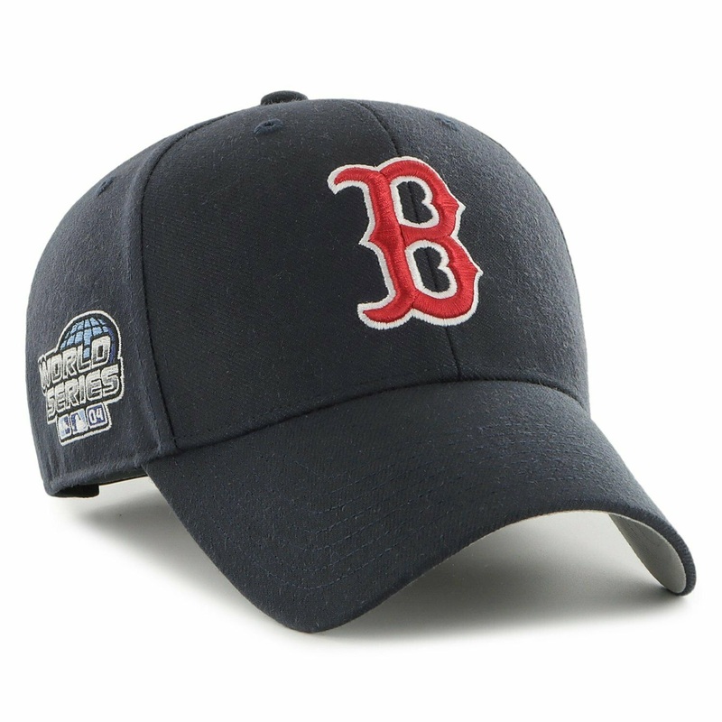 Boston Red Sox ’47 Brand MLB MVP Adjustable Snapback Closure Cap Hat Team Color Navy Crown/Visor Red/White Logo 2004 World Series Side Patch