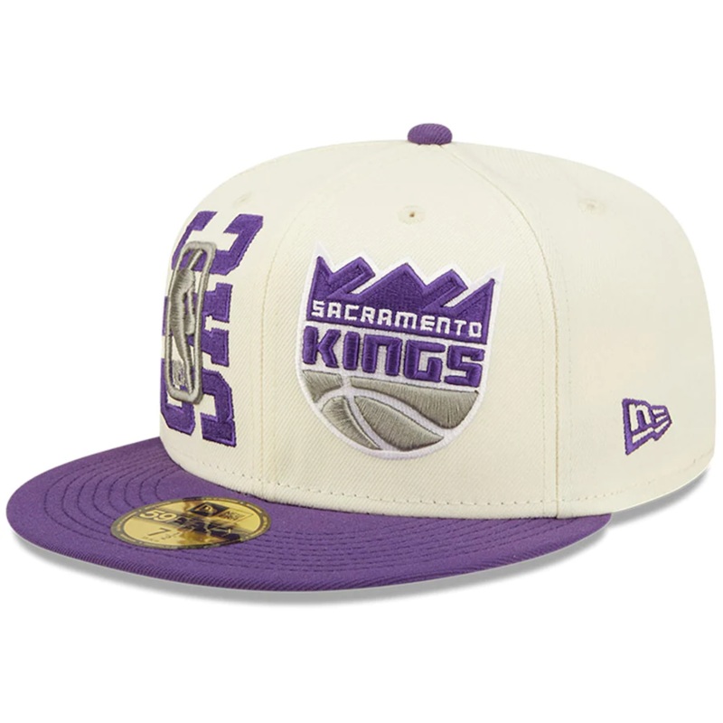 New Era Sacramento Kings Cream/Purple 2022 NBA Draft 59FIFTY Fitted Hat