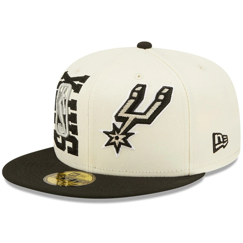 New Era San Antonio Spurs Cream/Black 2022 NBA Draft 59FIFTY Fitted Hat