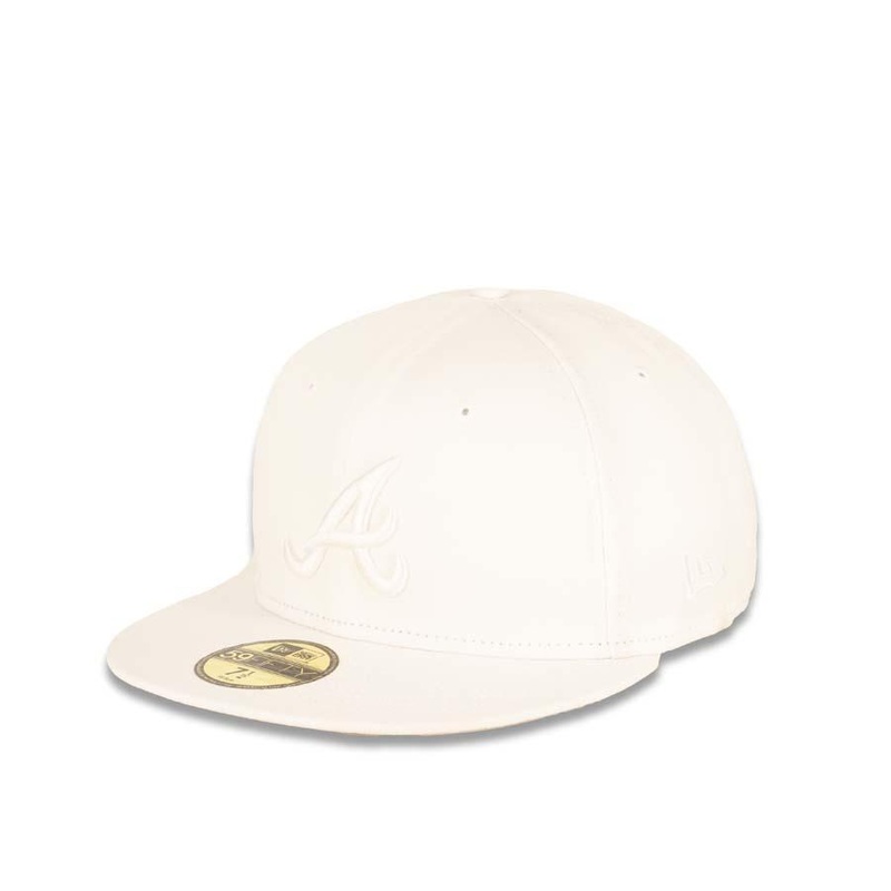Atlanta Braves New Era MLB 59Fifty 5950 Fitted Cap Hat All White Crown/Visor White Logo