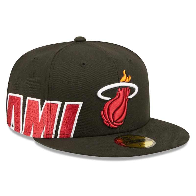 New Era Miami Heat Black Side Split 59FIFTY Fitted Hat