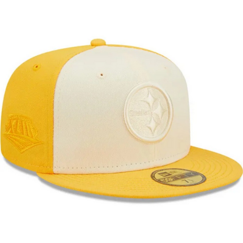 New Era Pittsburgh Steelers Mens Yellow Tonal 2 Tone 59FIFTY Fitted Hat