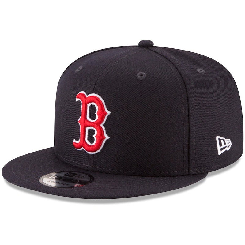 Boston Red Sox New Era 9FIFTY 950 Snapback Cap Hat Team Color Navy Crown/Visor Red/White Logo