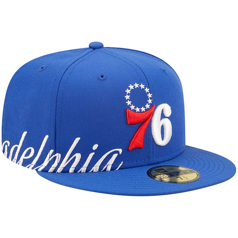 New Era Philadelphia 76ers Royal Side Split 59FIFTY Fitted Hat
