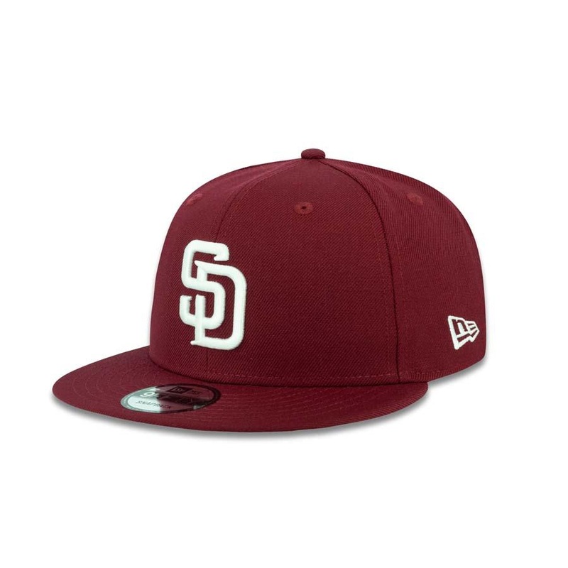 San Diego Padres New Era MLB 9FIFTY 950 Snapback Cap Hat Maroon Crown/Visor White Logo