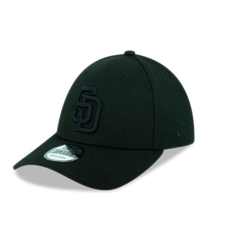 San Diego Padres New Era MLB 9FORTY 940 Adjustable Cap Hat Black Crown/Visor Black Logo