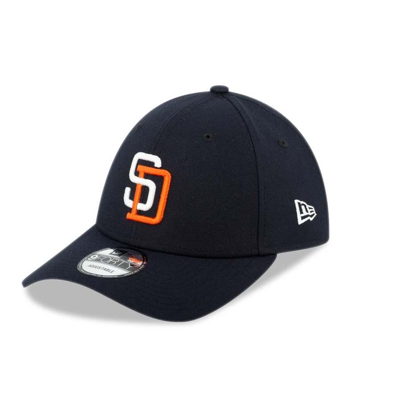 San Diego Padres New Era MLB 9FORTY 940 Adjustable Cap Hat Navy Crown/Visor White/Orange Logo (Tony Gwynn Era)