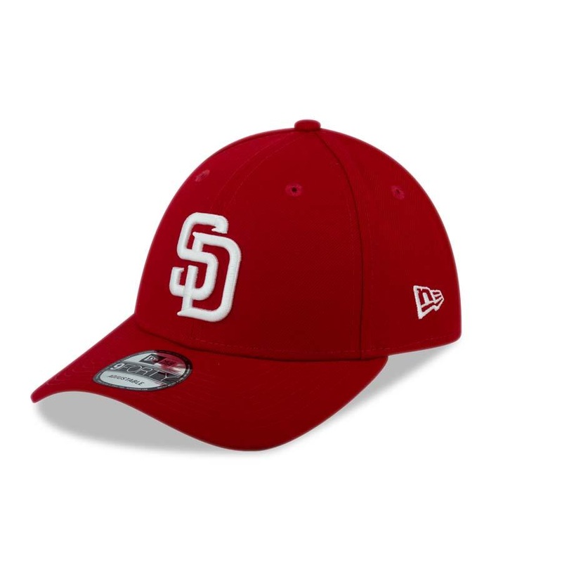 San Diego Padres New Era MLB 9FORTY 940 Adjustable Cap Hat Red Crown/Visor White Logo