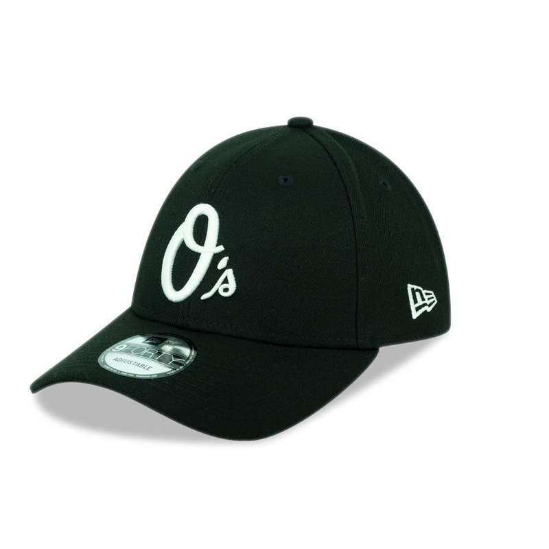 Baltimore Orioles New Era MLB 9FORTY 940 Adjustable Cap Hat Black Crown/Visor White Logo