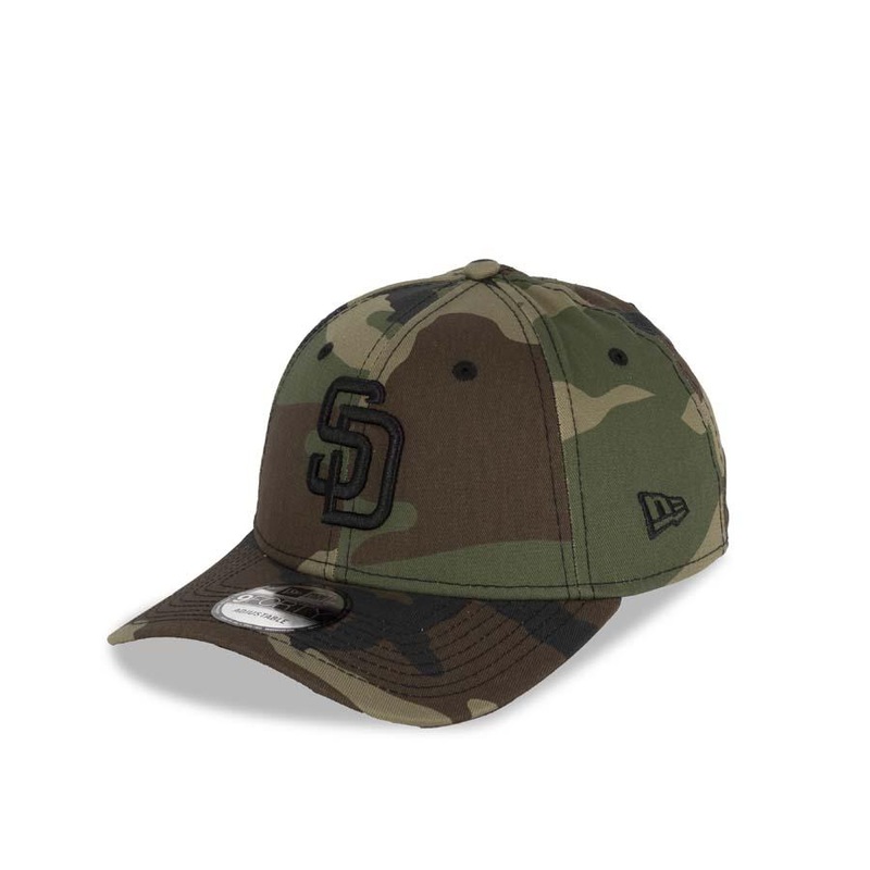 San Diego Padres New Era MLB 9FORTY 940 Adjustable Cap Hat Camo Crown/Visor Black Logo