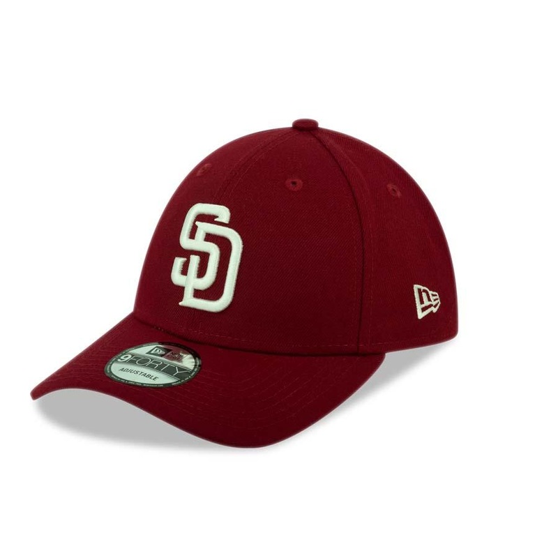 San Diego Padres New Era MLB 9FORTY 940 Adjustable Cap Hat Maroon Crown/Visor WhiteLogo