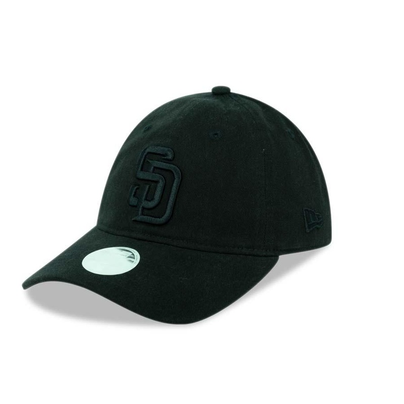 San Diego Padres New Era MLB 9TWENTY 920 Adjustable Cap Hat Black Crown/Visor Black Logo