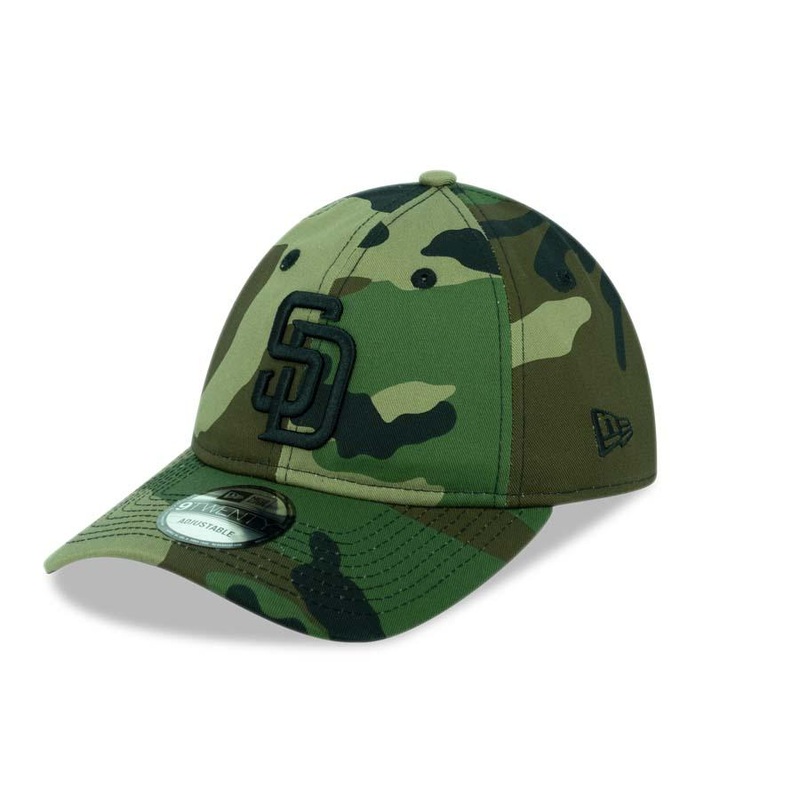 San Diego Padres New Era MLB 9TWENTY 920 Adjustable Cap Hat Camo Crown/Visor Black Logo