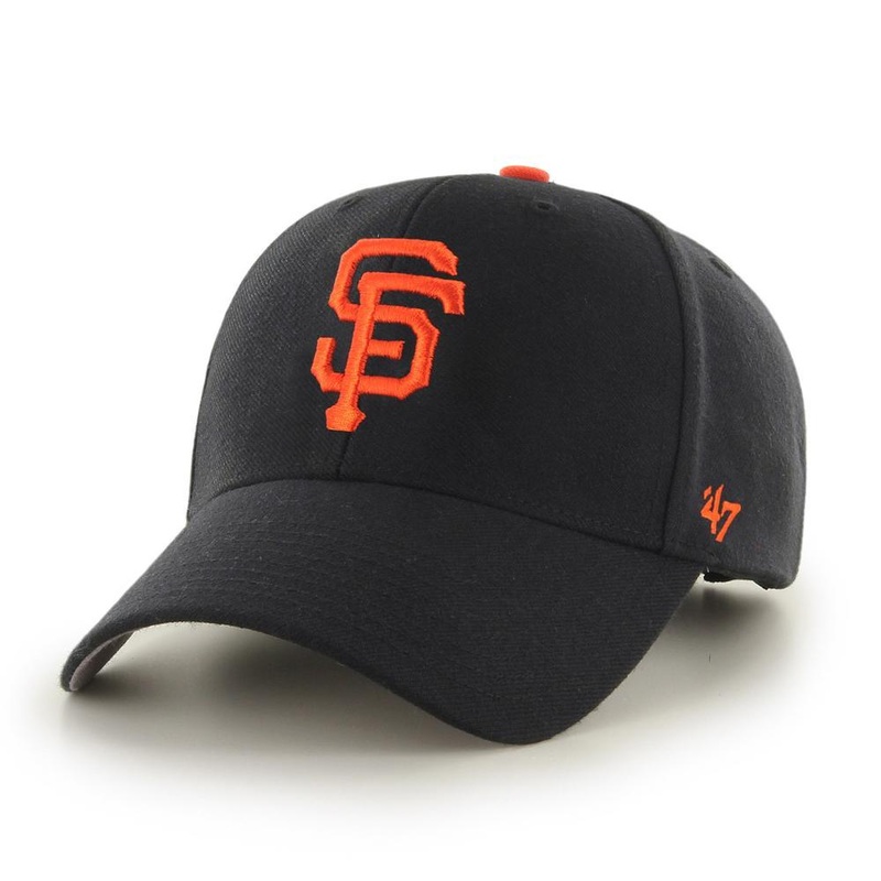 San Francisco Giants ’47 Brand MVP Adjustable Cap Hat Team Color Black Crown/Visor Orange Logo