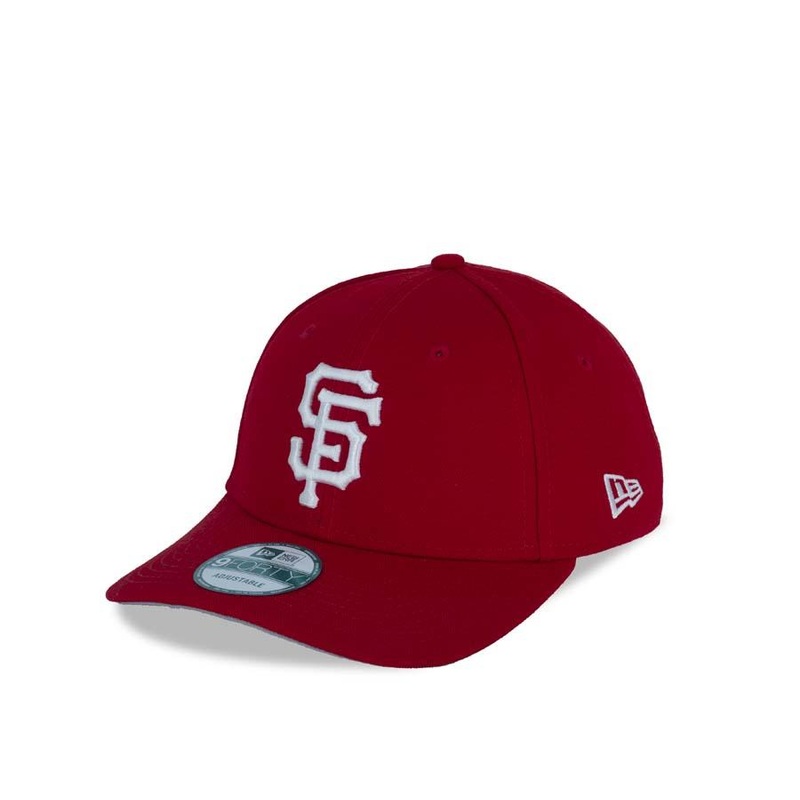 San Francisco Giants New Era 9FORTY 940 Adjustable Cap Hat Red Crown/Visor White Logo