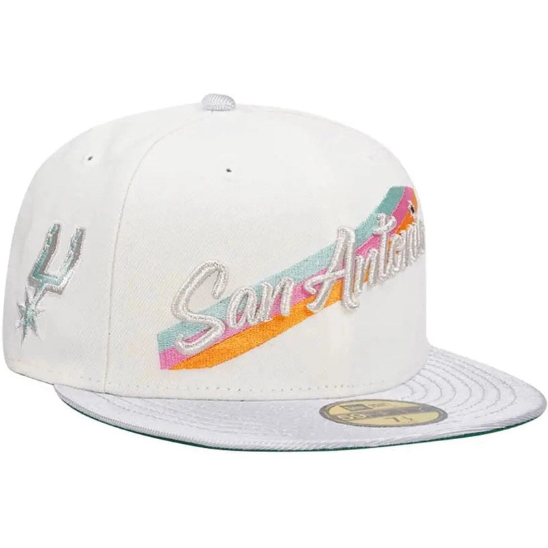 New Era San Antonio Spurs Chrome/White Throwback 59FIFTY Fitted Hat