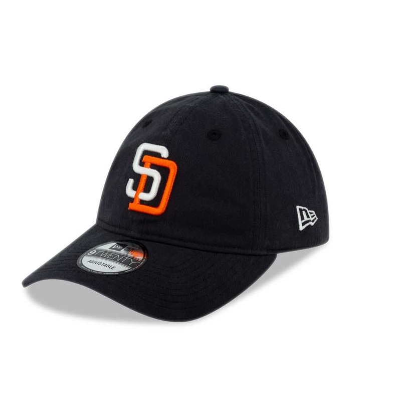 San Diego Padres New Era MLB 9TWENTY 920 Adjustable Cap Hat Navy Crown/Visor White/Orange Logo