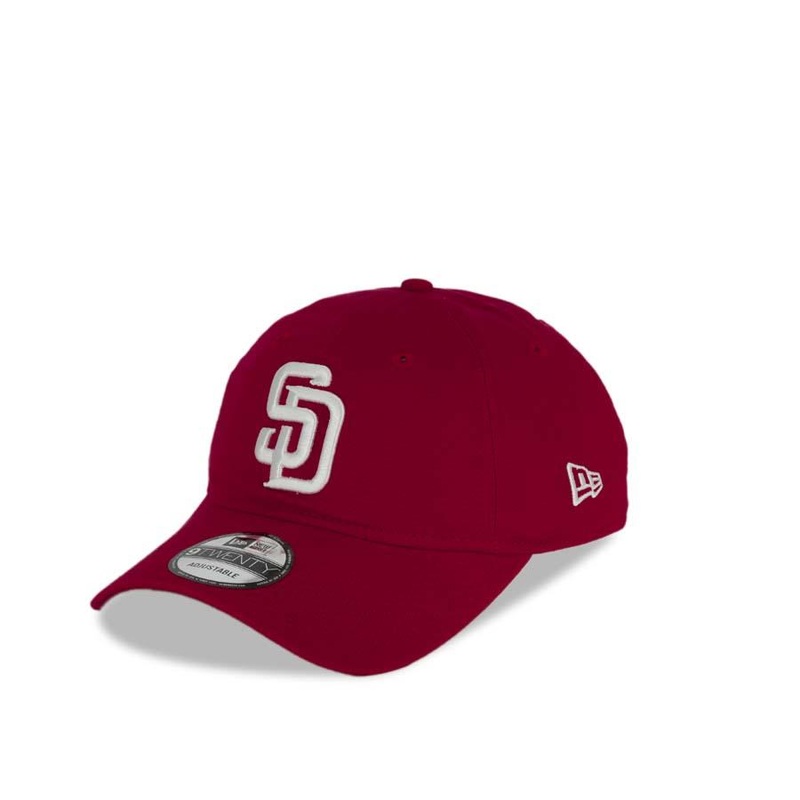 San Diego Padres New Era MLB 9TWENTY 920 Adjustable Cap Hat Red Crown/Visor White Logo