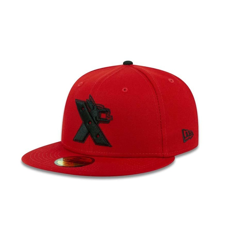 Xolos de Tijuana New Era Liga MX 59FIFTY 5950 Fitted Cap Hat Red Crown/Visor Black Logo
