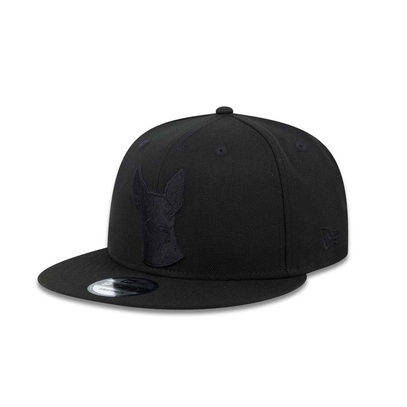 Xolos de Tijuana New Era Liga MX 9FIFTY 950 Snapback Cap Hat All Black Crown/Visor Black “Dog Head” Logo