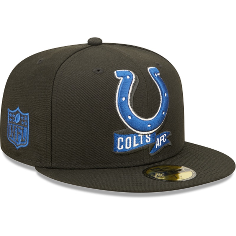 New Era Indianapolis Colts 2022 Sideline Black 59FIFTY Fitted Hat