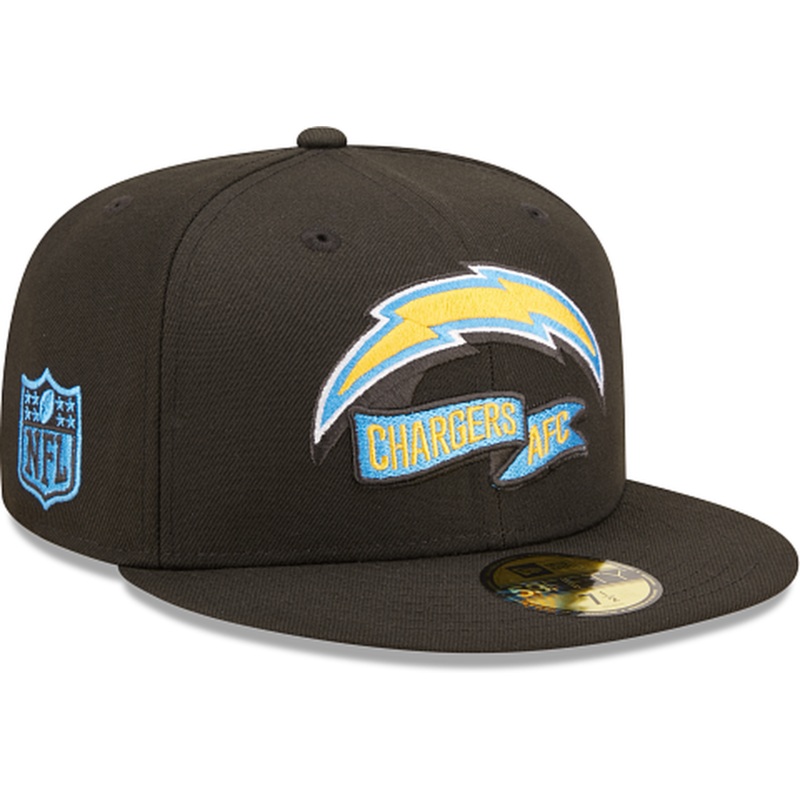 New Era Los Angeles Chargers 2022 Sideline Black 59FIFTY Fitted Hat