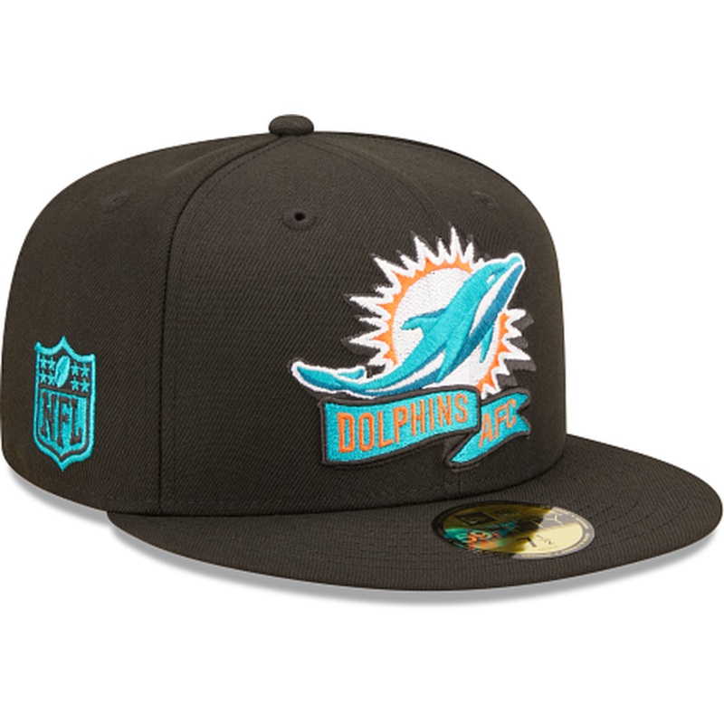 New Era Miami Dolphins 2022 Sideline Black 59FIFTY Fitted Hat