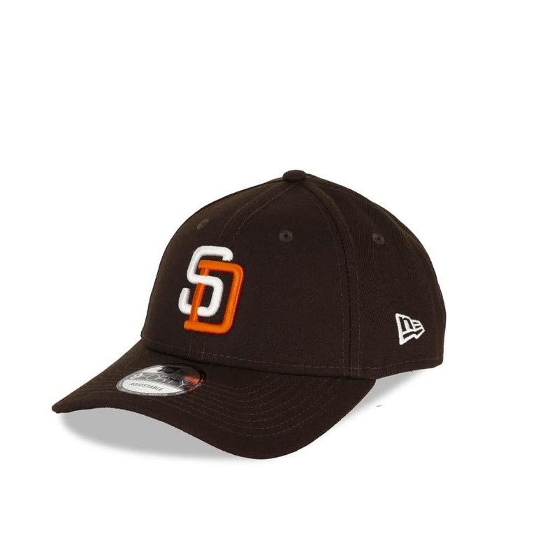 San Diego Padres New Era MLB 9FORTY 940 Adjustable Cap Hat Dark Brown Crown/Visor White/Orange Logo